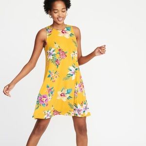 Yellow flowered Old Navy T-shirt Dress (M)